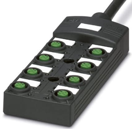 Phoenix Contact SACB Series Sensor Box, M12, 5m cable, 5 way, 8 port