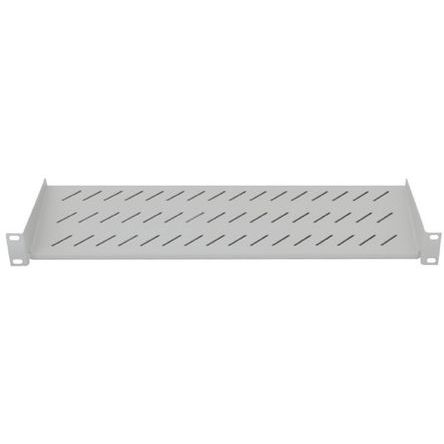 RS PRO Grey Cantilever Shelf, 2U, 25kg Load, 483mm x 400mm
