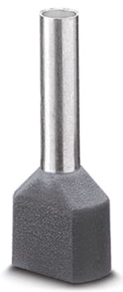 Phoenix Contact, AI-TWIN2X 0.75-10 GY Insulated Crimp Bootlace Ferrule, 10mm Pin Length, 1.8mm Pin Diameter, 2 x