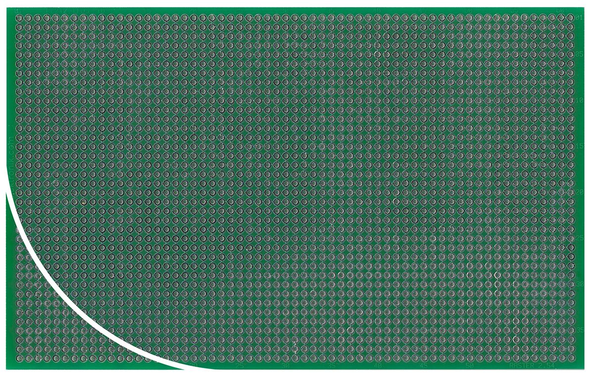 RE212-LFDS, Double Sided Eurocard PCB FR4 With 38 x 61 1mm Holes, 2.54 x 2.54mm Pitch, 160.15 x 100.2mm