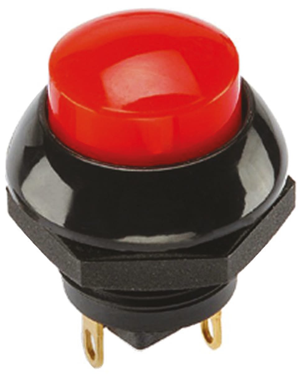 P9613121W Otto Momentary Push Button Switch, Panel Mount, SPDT, 25V