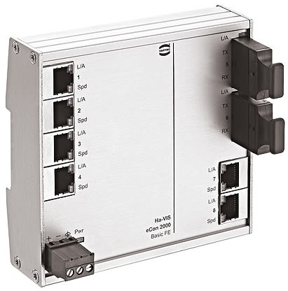 Ethernetový přepínač 6 RJ45 portů montáž na lištu DIN 10/100Mbit/s Harting