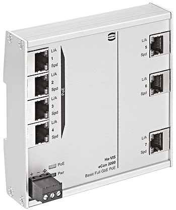 Ethernetový přepínač 7 RJ45 portů montáž na lištu DIN 10 Mbit/s, 100 Mbit/s, 1000 Mbit/s HARTING