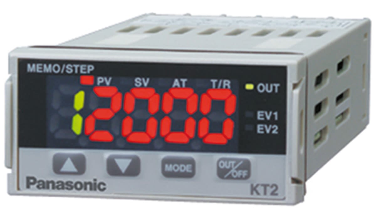 Panasonic KT2 PID Temperature Controller, 48 x 24mm, 1 Output Relay, 24 V ac/dc Supply Voltage