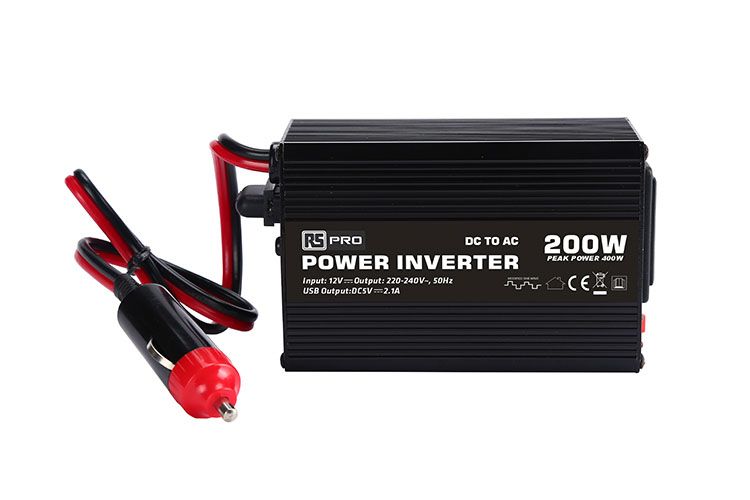 RS PRO Modified Sine Wave 200W Power Inverter, 12V dc Input, 230V ac Output
