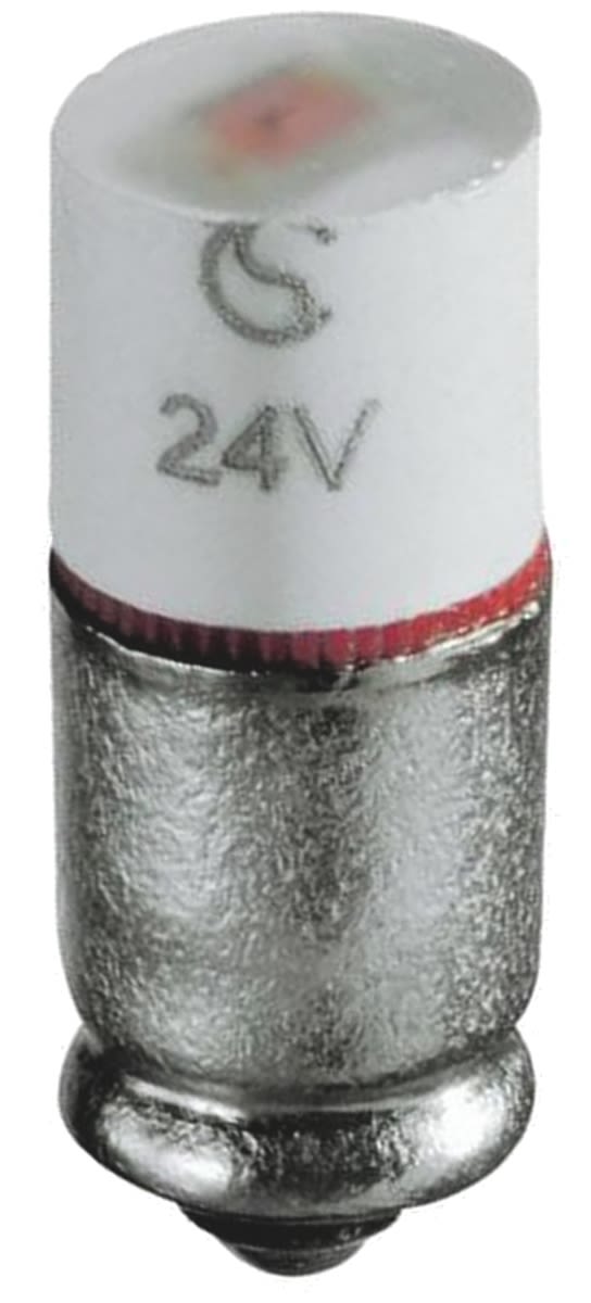 LED Indicator Lamp, Midget Groove, White, Multichip, 5.6mm dia., 24 → 28V