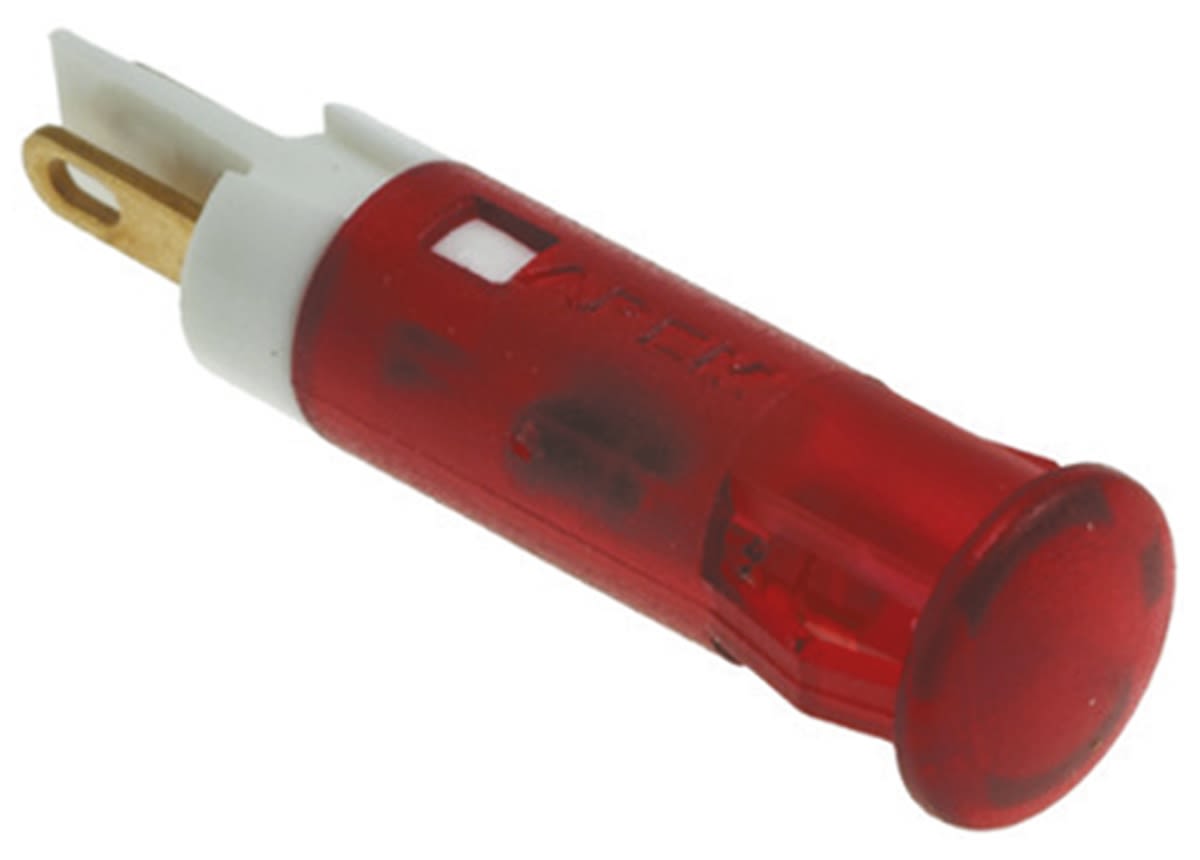 QS61KKR24 Apem Red Flashing LED Indicator, 24V dc, 6mm Mounting Hole Size, FASTON Termination RS