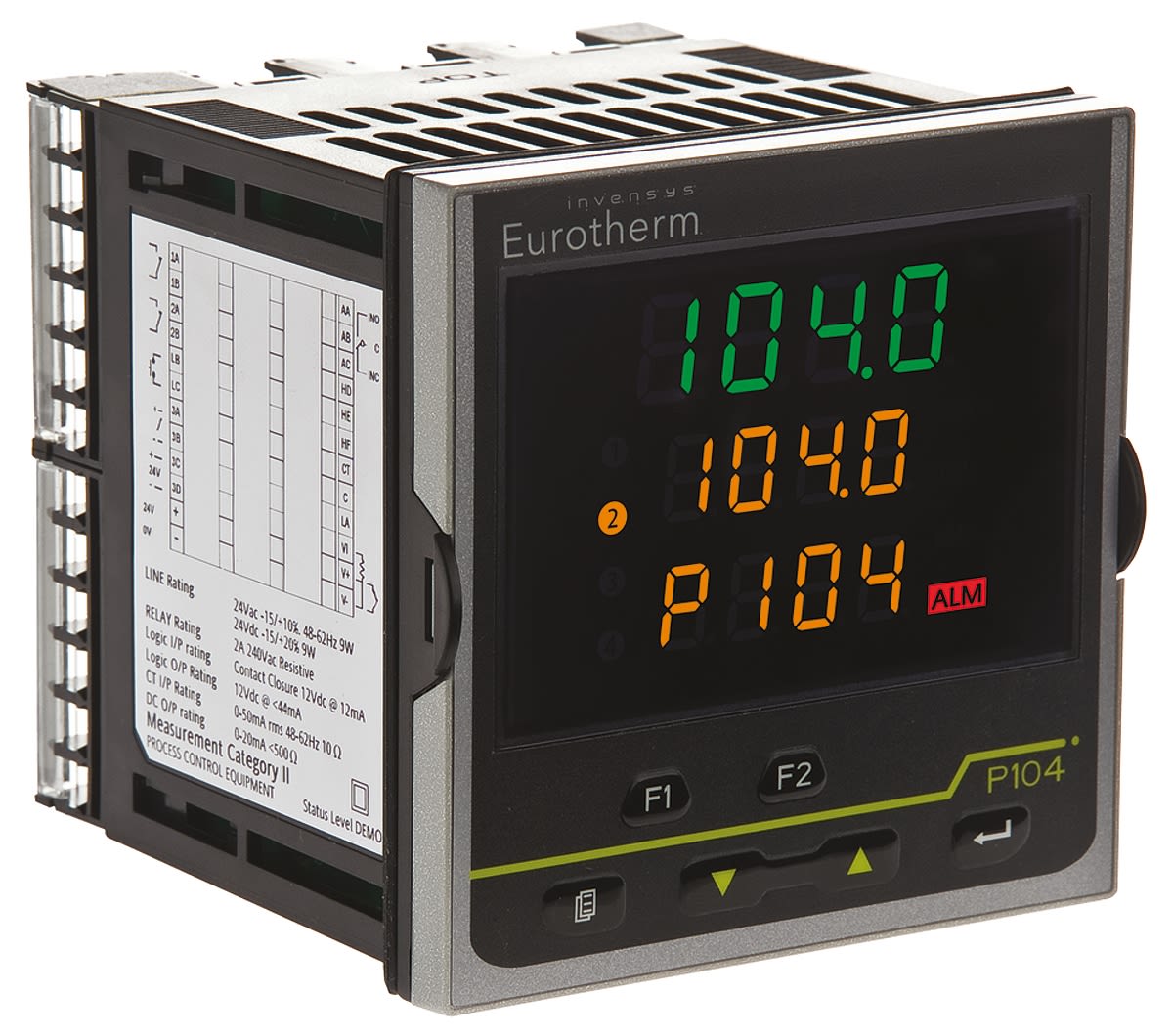 Eurotherm Piccolo P104 PID Temperature Controller, 96 x 96mm, 2 Output Logic, Relay, 85 → 264 V ac Supply Voltage