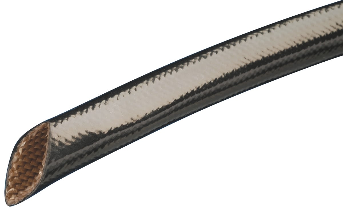 Alpha Wire Kabelschlauch Schwarz Glasfaser-PVC für Kabel-Ø 6.55mm bis 7.06mm, Länge 30m Umflochtener Dehnbar