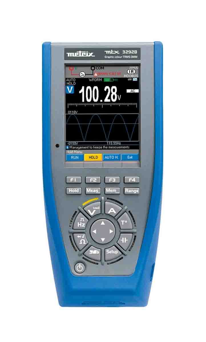 Metrix MTX 3292B Handheld Digital Multimeter, True RMS, 10A ac Max, 10A dc Max, 1000V ac Max