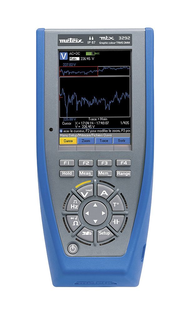 Metrix 3292 Handheld Digital Multimeter, True RMS, 100A ac Max, 100A dc Max, 1000V ac Max