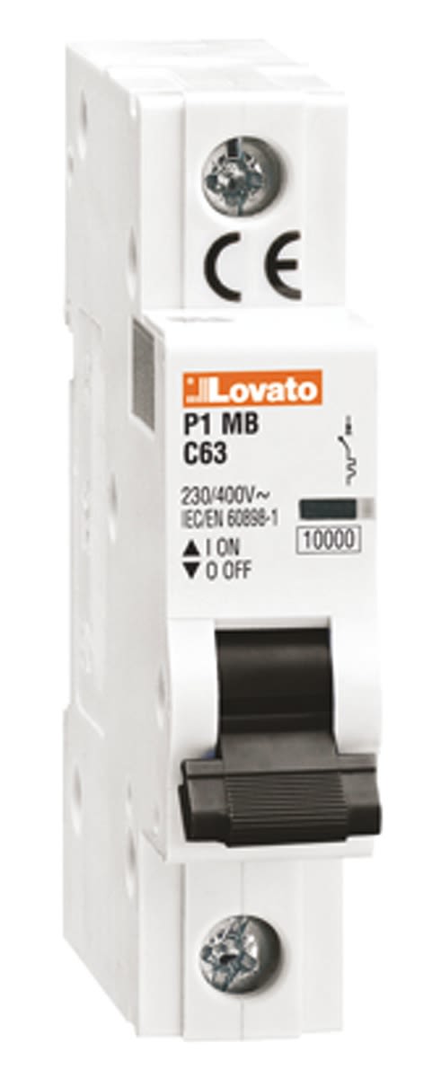 Disjoncteur Lovato P1MB 1P, 50A, pouvoir de coupure 10 kA, montage rail DIN