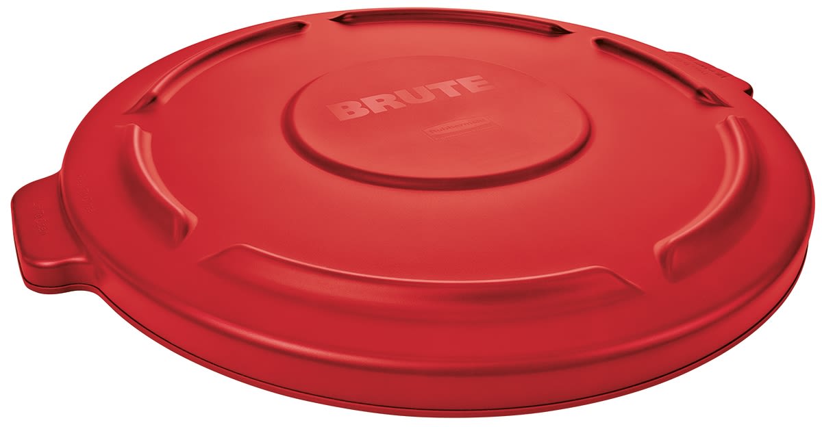 Rubbermaid Commercial Products 565mm Red PE Bin Lid for 121.1L BRUTE Container, 2632 BRUTE Containers, 41mm