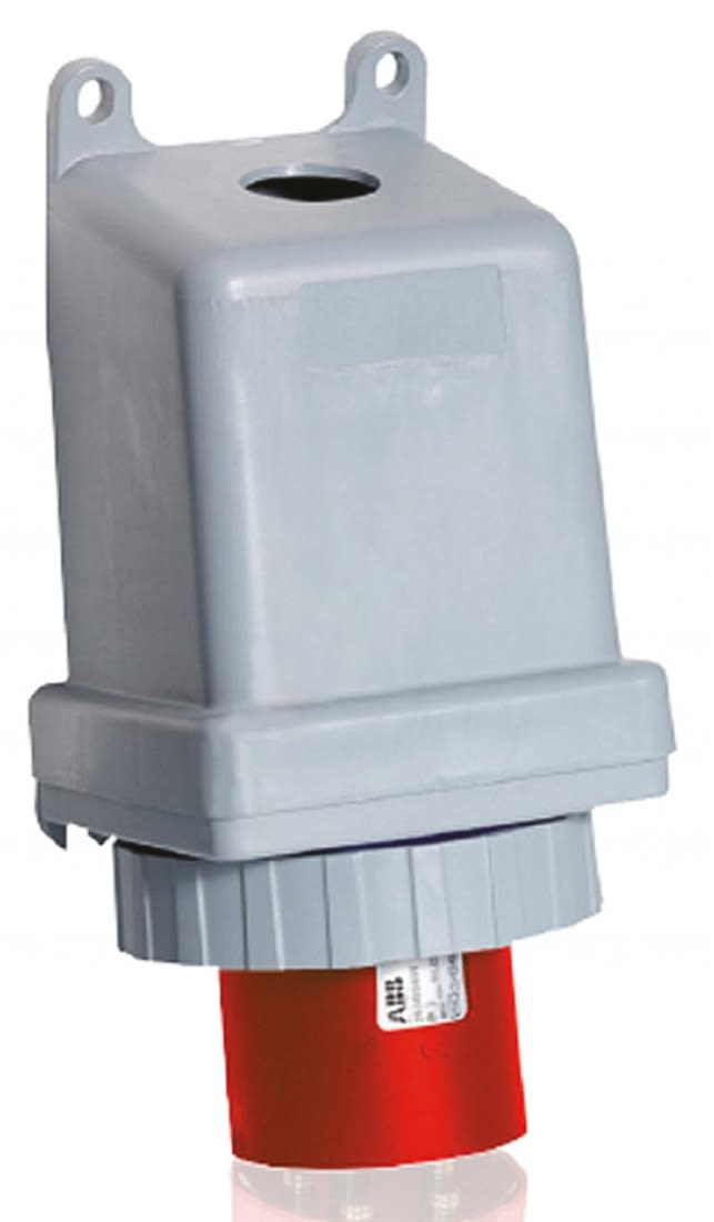 ABB, Tough & Safe IP67 Red Panel Mount 3P+N+E Industrial Power Plug, Rated At 125A, 415 V