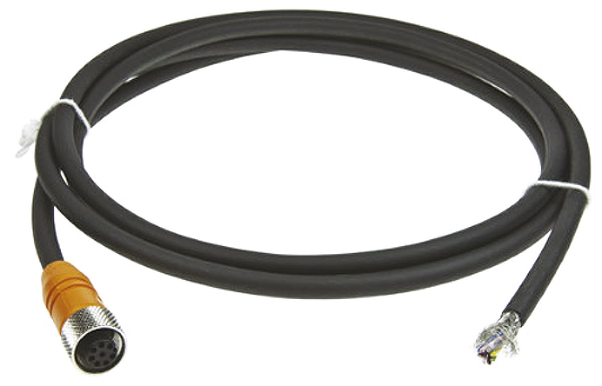 Omron Straight Female M12 to Unterminated Sensor Actuator Cable, 4 Core, PVC, 2m