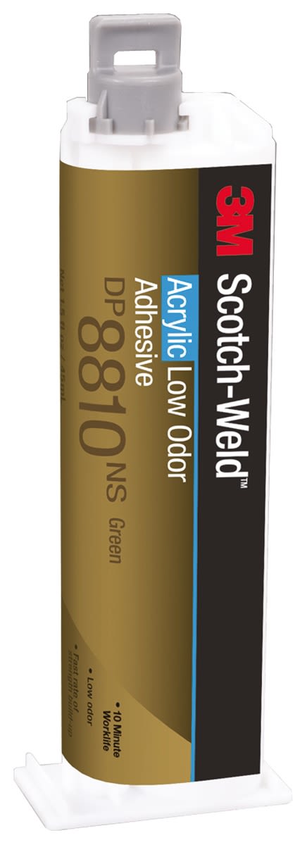 3M Scotch-Weld 8810N Acrylklebstoff Flüssig Grün, Doppelkartusche 45 ml, für Keramik, Glas, Metall, Kunststoff, Holz
