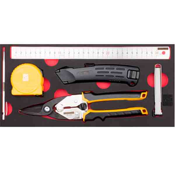 RS PRO 6 Piece Measuring and Cutting Tool Kit with Foam Inlay