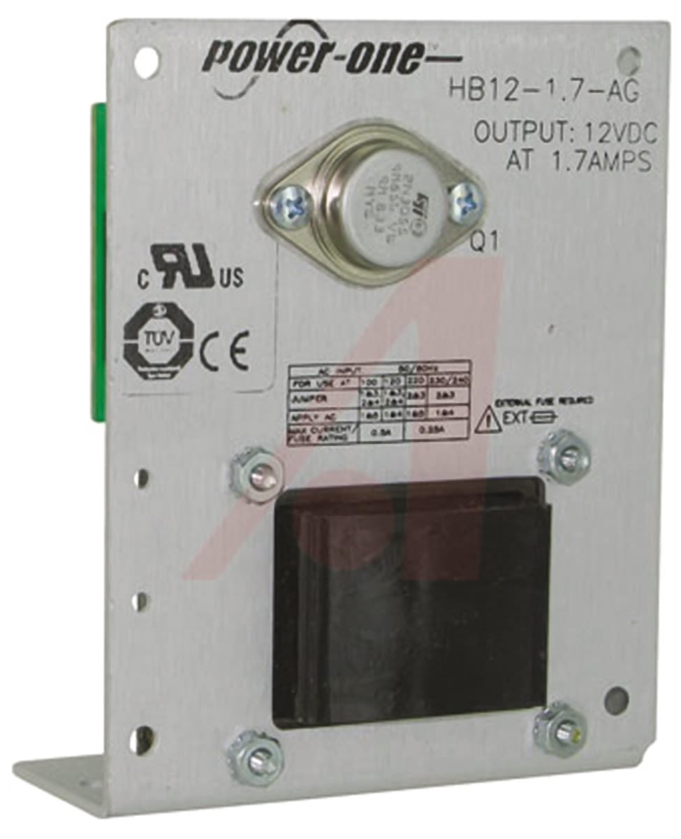 BEL POWER SOLUTIONS INC Open Frame Linear Power Supply, 100 → 264V ac Input, 12V Output, 1.7A Output, 20.4W