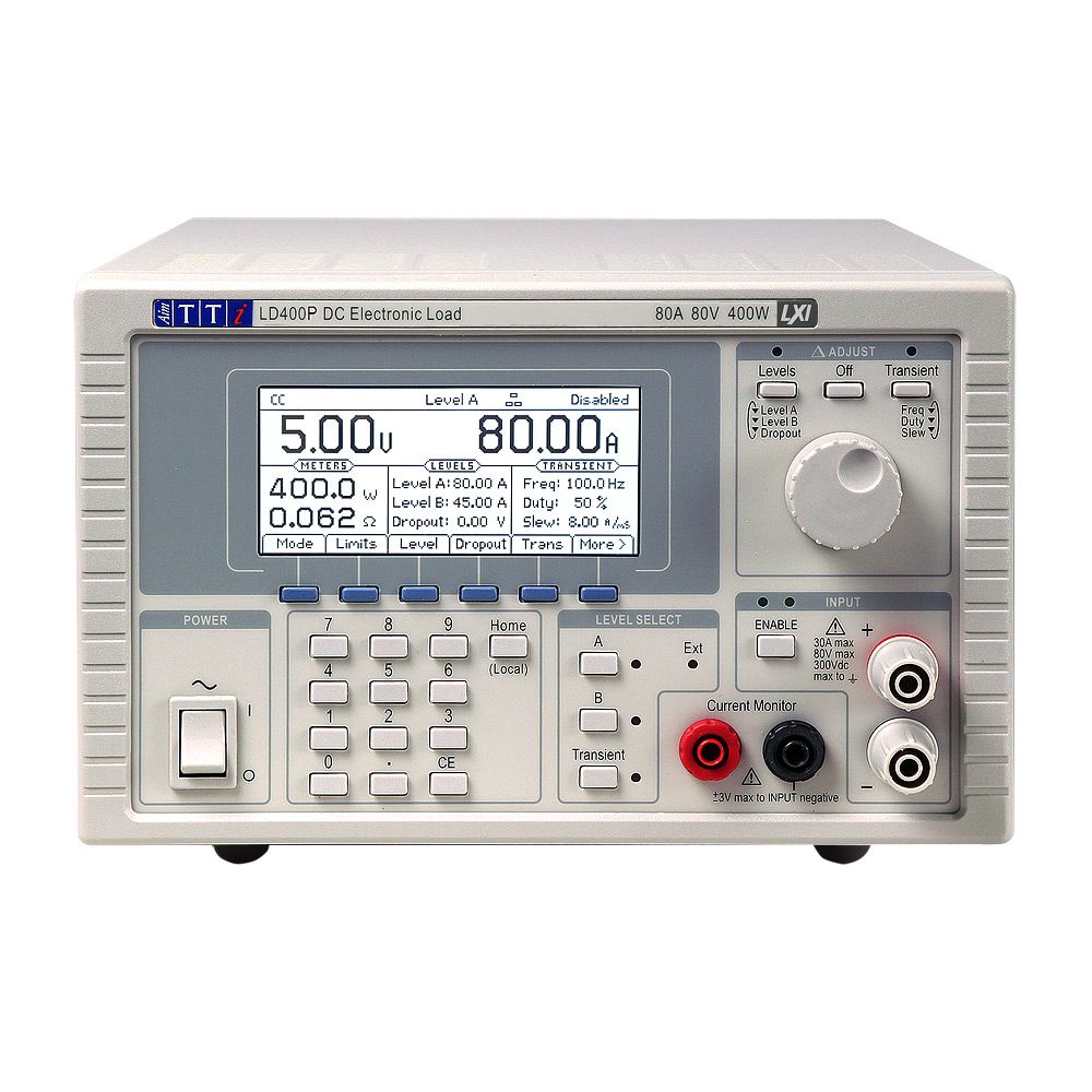 Aim-TTi Electronic Load, LD400P, 0 → 80 A, 0 → 80 V, 0 → 400 W, 0.04 → 10 Ω @