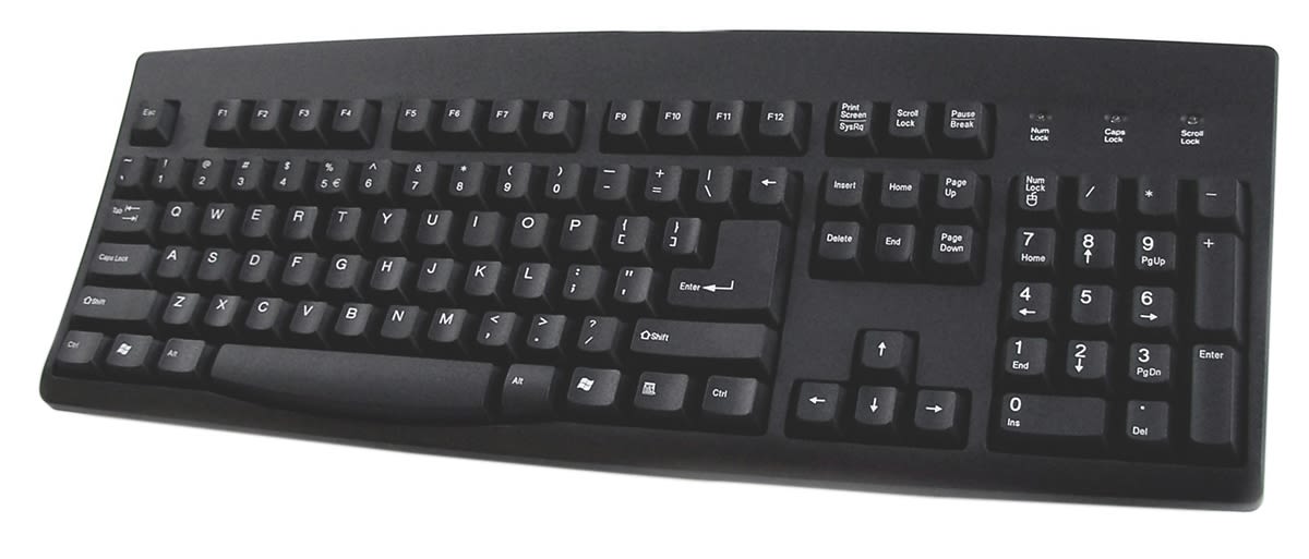 Ceratech Wired USB Keyboard, QWERTY (US), Black