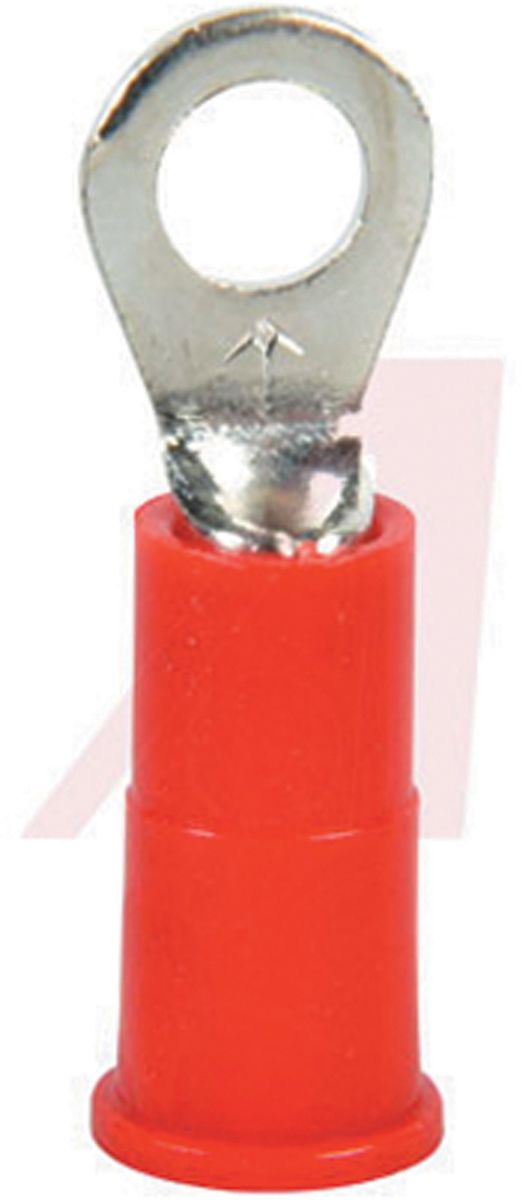 RV186Q 3M, RV Insulated Ring Terminal, 6 Stud Size, Red RS