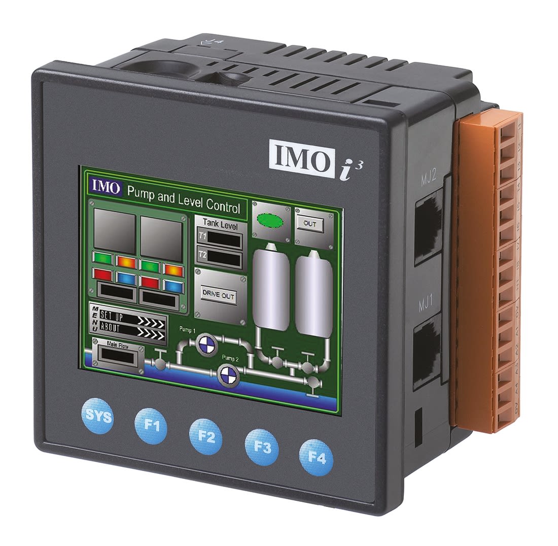 IMO i3C PLC CPU - 12 (Digital), 2 (Analogue) Inputs, 12 (Digital), 2 (Analogue) Outputs, Ethernet Networking, Front