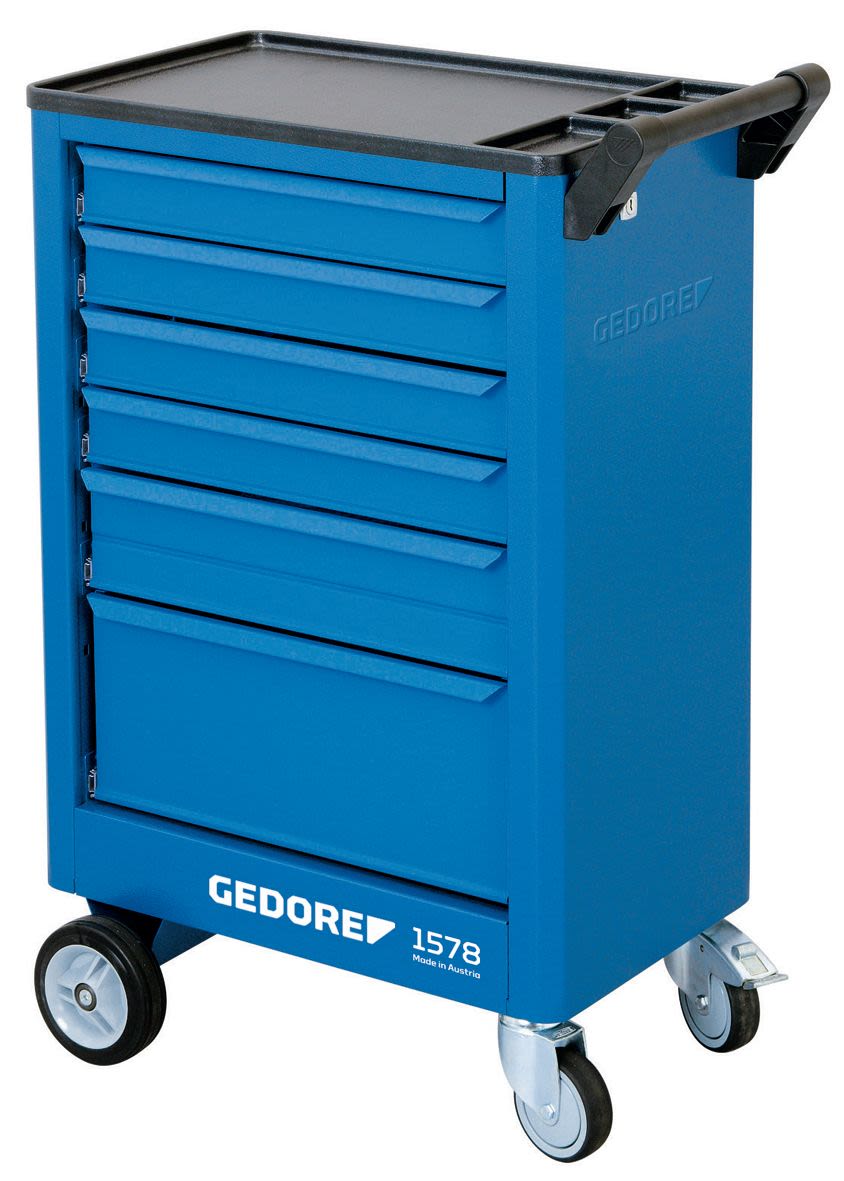 Gedore 6 drawer ABS WheeledTool Chest, 930mm x 605mm x 375mm