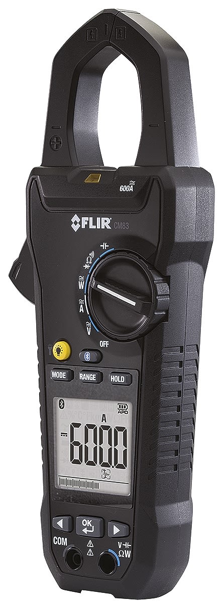 FLIR CM83 Clamp Meter Bluetooth, 600A dc, Max Current 600A ac CAT III 1000 V, CAT IV 600 V