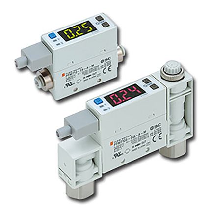 SMC PFM Series Integrated Display Flow Switch for Dry Air, Gas, 2 L/min Min, 100 L/min Max
