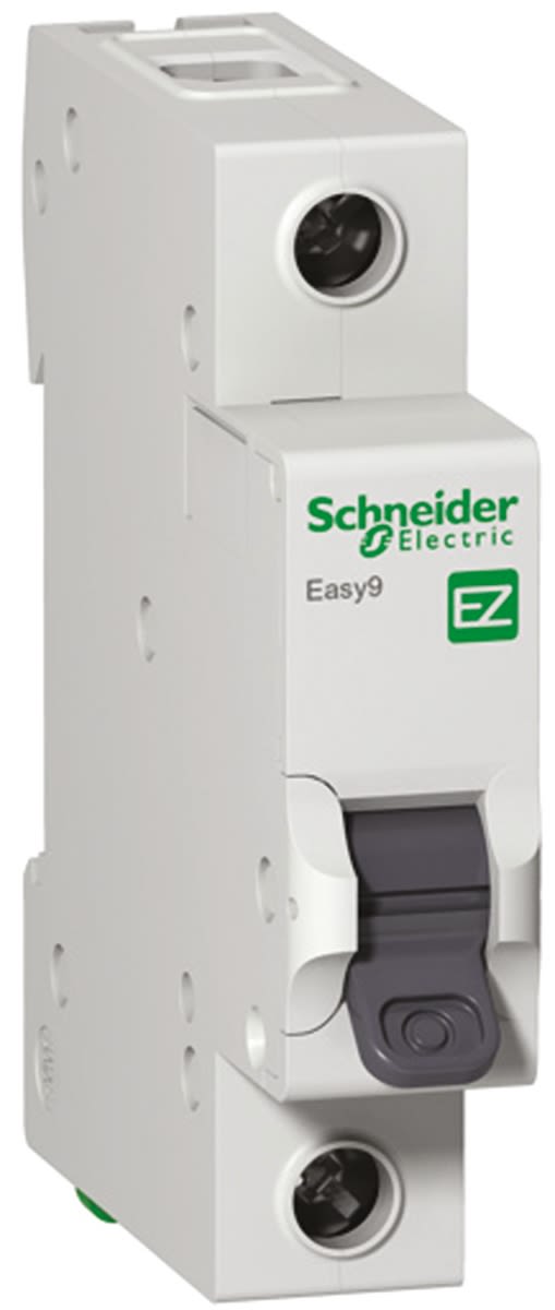 Schneider Electric Easy 9 EZ9 MCB, 1P Poles, 25A Curve B, 230V AC, 6 kA Breaking Capacity, Residential MCB