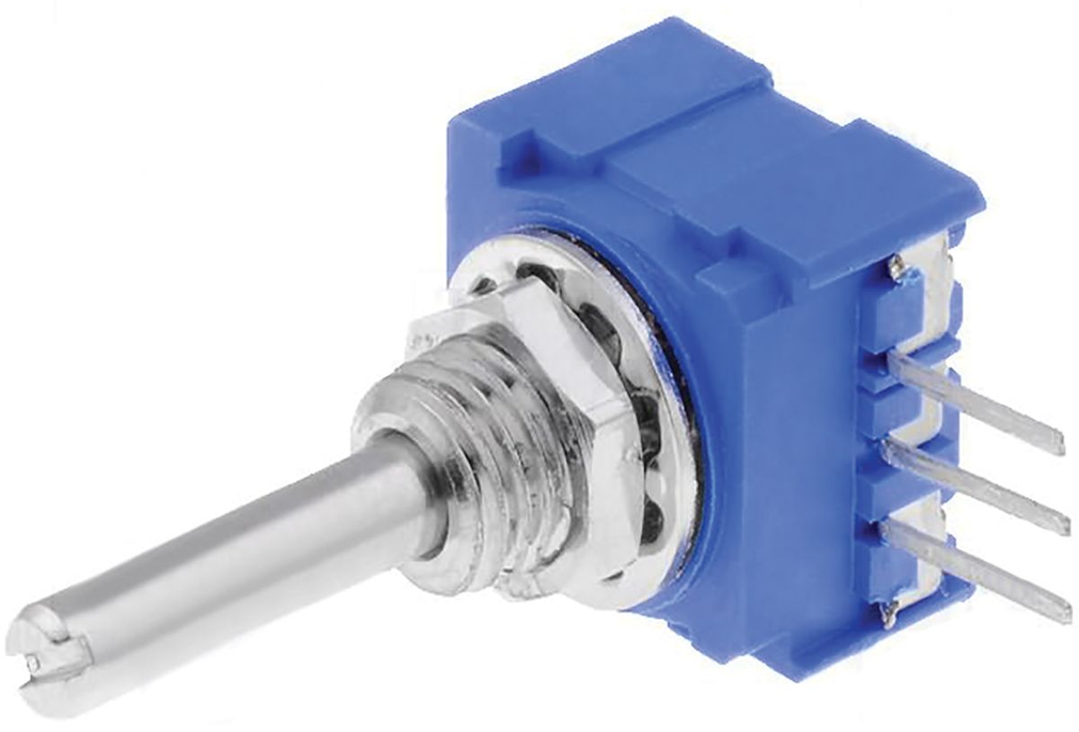 Bourns 10kΩ Rotary Potentiometer 1Gang Bushing Mount, 51CADE28A15L RS