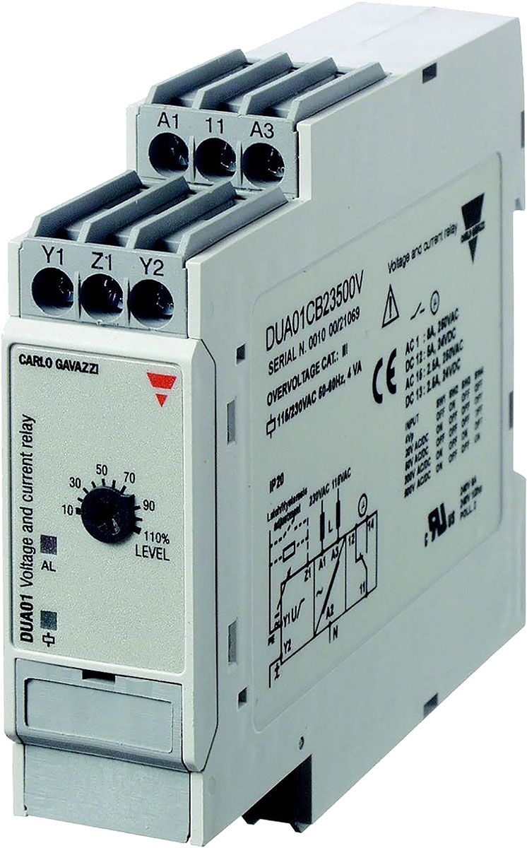 Carlo Gavazzi DIN Rail Voltage Monitoring Relay, 2 → 500V ac/dc, 1 Phase, SPDT