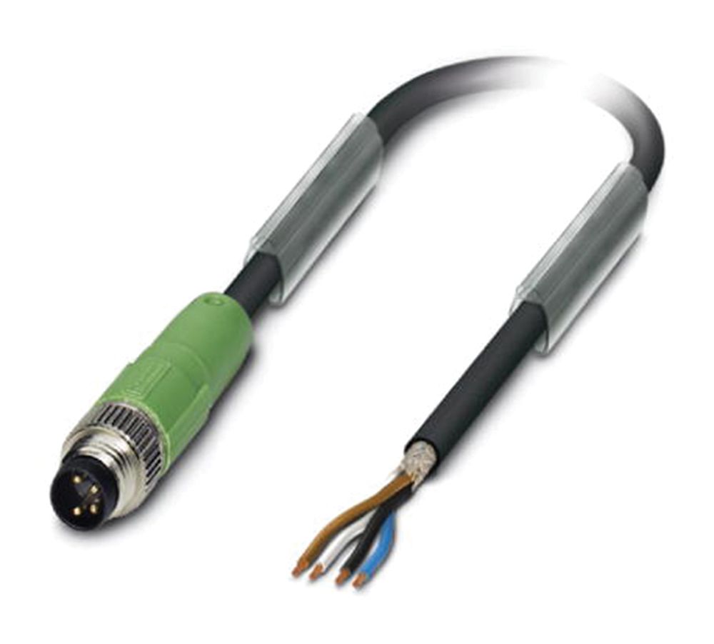 Phoenix Contact SAC-4P Male M8 to Sensor Actuator Cable, 4 Core, PUR, 10m