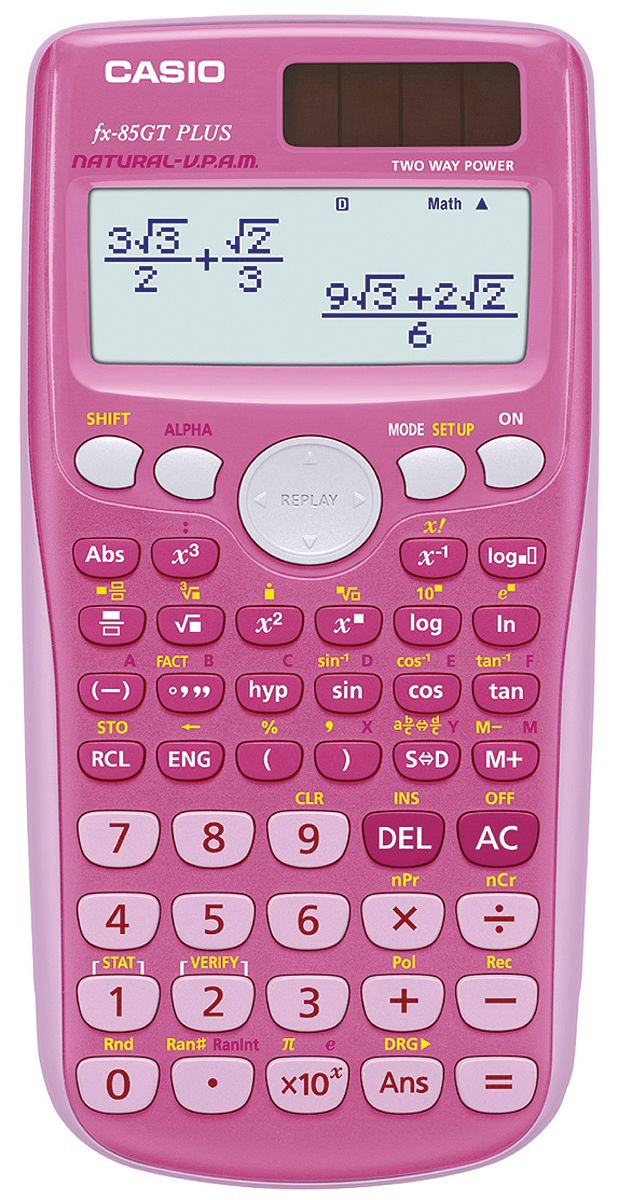 FX85GTPLUSPKSBUH Casio Battery & Solar Powered Scientific