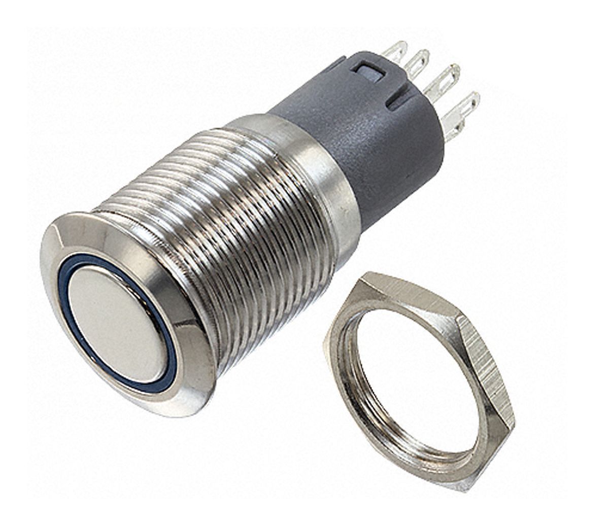 Illuminated Solder Push Button Switch, , 3 A, Double Pole Double Throw (DPDT), -20 → +55°C