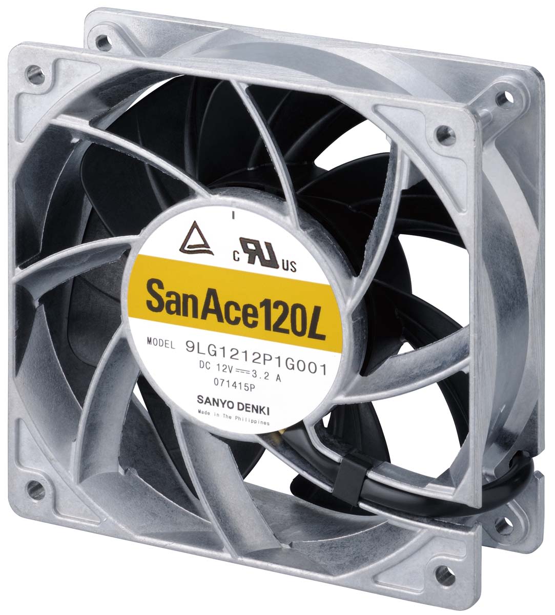 Sanyo Denki San Ace 9LG Series Axial Fan, 12 V dc, DC Operation, 420m³/h, 38.4W, 120 x 120 x 38mm
