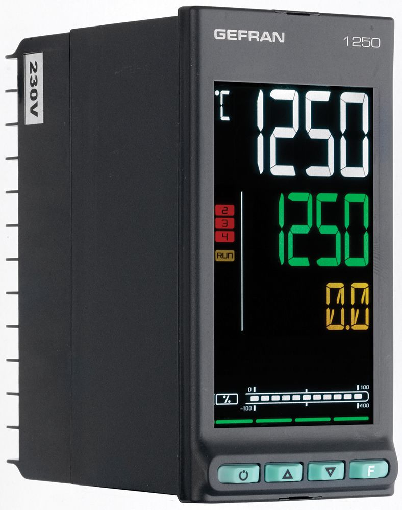Gefran 1250 PID Temperature Controller, 48 x 96mm, 2 Output Relay, 100 → 240 V ac Supply Voltage