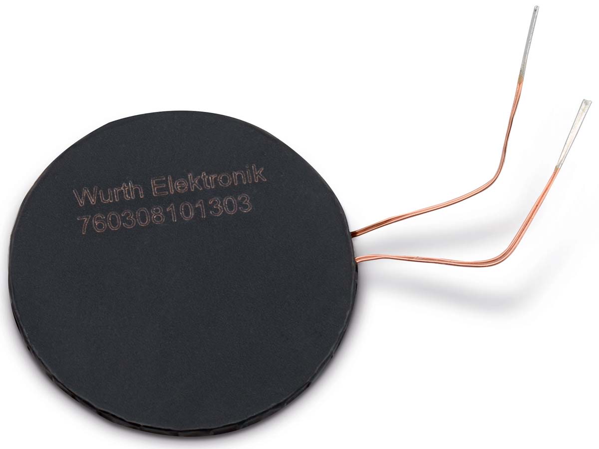 Wurth Elektronik WE-WPCC Wireless Charging Coil 1.5A, 47 μH, 26.3mm dia.