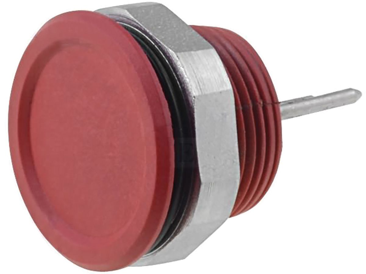 1241.2350 Red Pc Pin Push Button Switch, , IP67, IP69K, 100 mA, Free