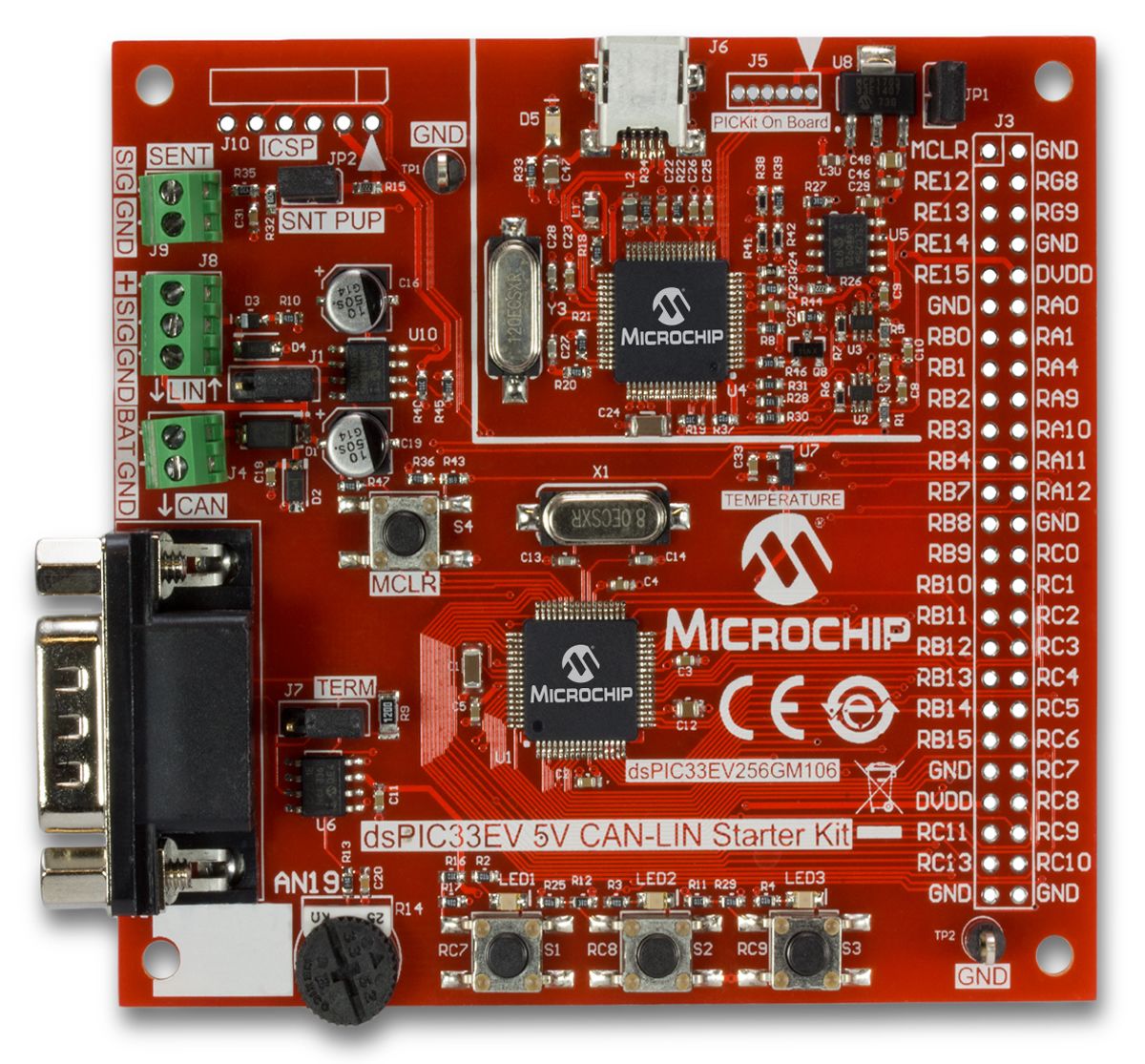 MicrochipEntwicklungskits Interface, dsPIC33EV 5V CAN-LIN STARTER KIT DM330018 Entwicklungskit