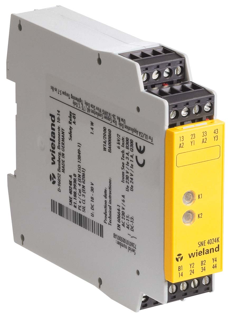 Wieland SNE 4024K Series Output Module, 0 Inputs, 4 Outputs, 24 V dc, 2NO/2NC