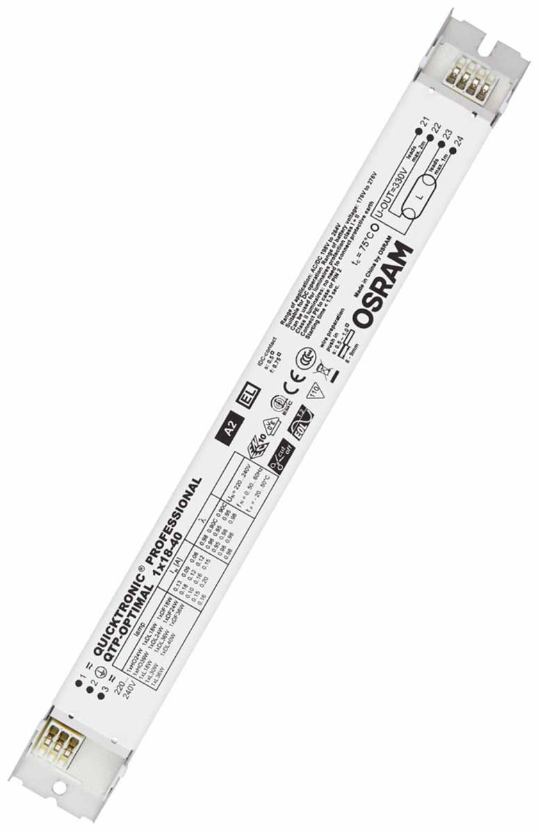 Osram 40 W Electronic Fluorescent Lighting Ballast, 220 → 240 V