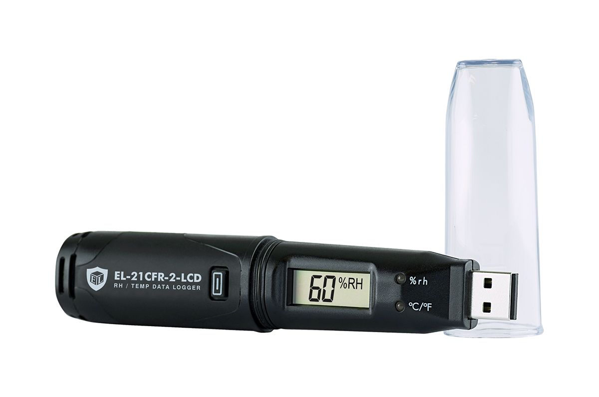 Lascar EL-21CFR-2-LCD Temperature & Humidity Data Logger, 1 Input Channel(s), Battery-Powered