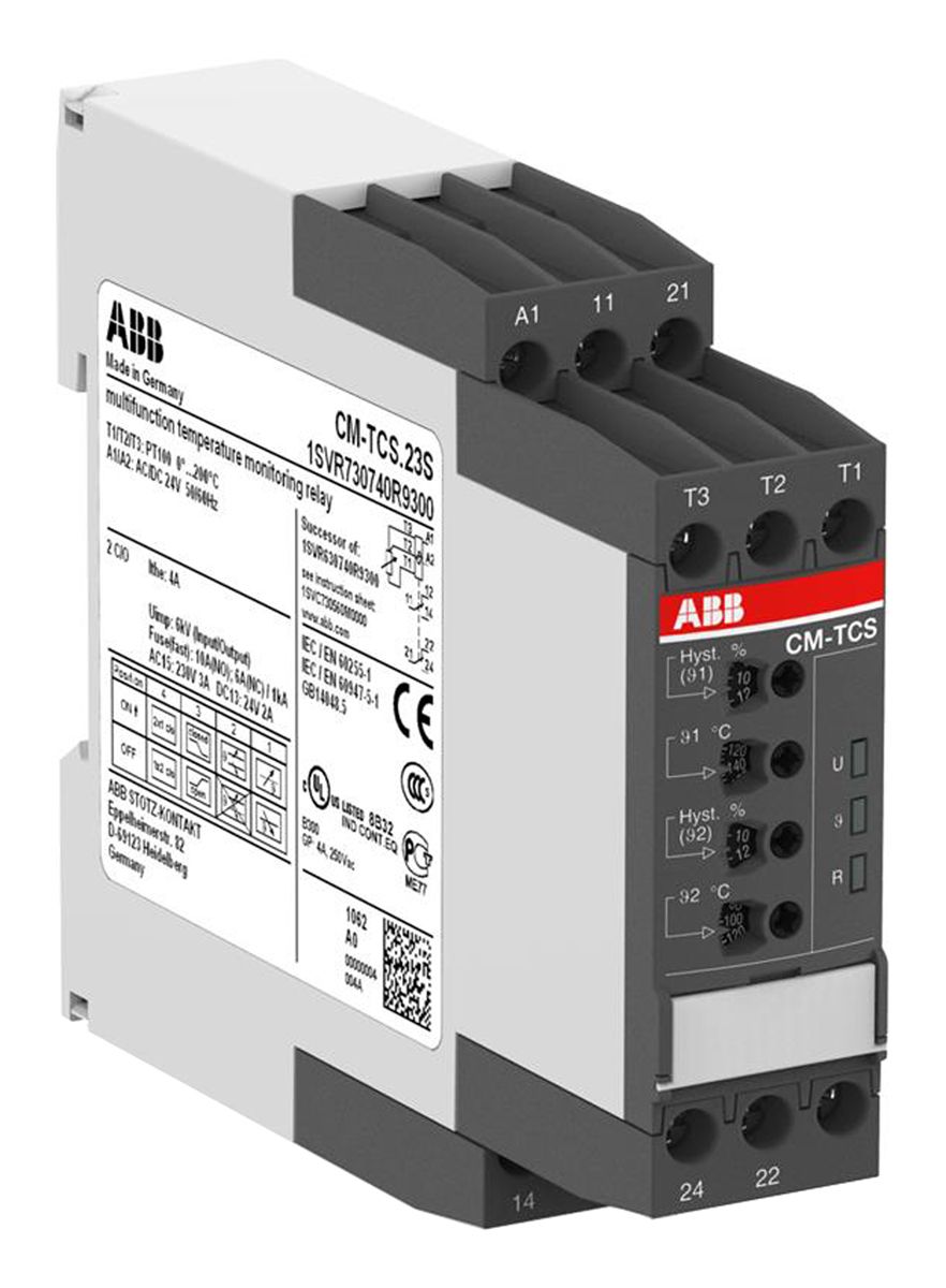 CMTCS.23S ABB Temperature Monitoring Relay, 45 → 65Hz, 0 → +200°C