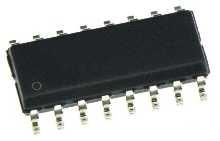 Driver para display LED STMicroelectronics STP08CP05, alim: 3,3 V, 5 V / 100mA, Montaje superficial, SO16