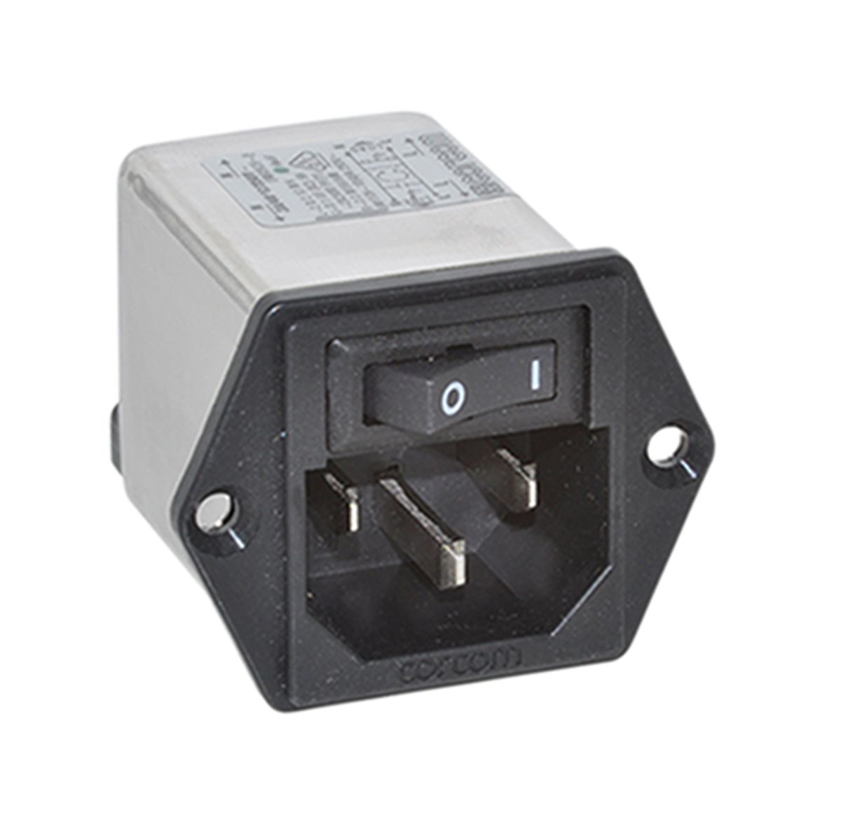 TE Connectivity C14 IEC Filter Stecker mit 1-Pol Schalter, 120 V ac, 250 V ac / 1A, Tafelmontage / Kabelschuh-Anschluss