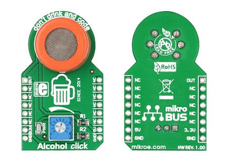 MikroElektronika Alcohol click Gas Sensor Add On Board for MQ-3
