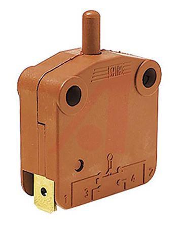 IP40 Door Micro Switch Plunger, SPST 16 A, -20 → +140°C