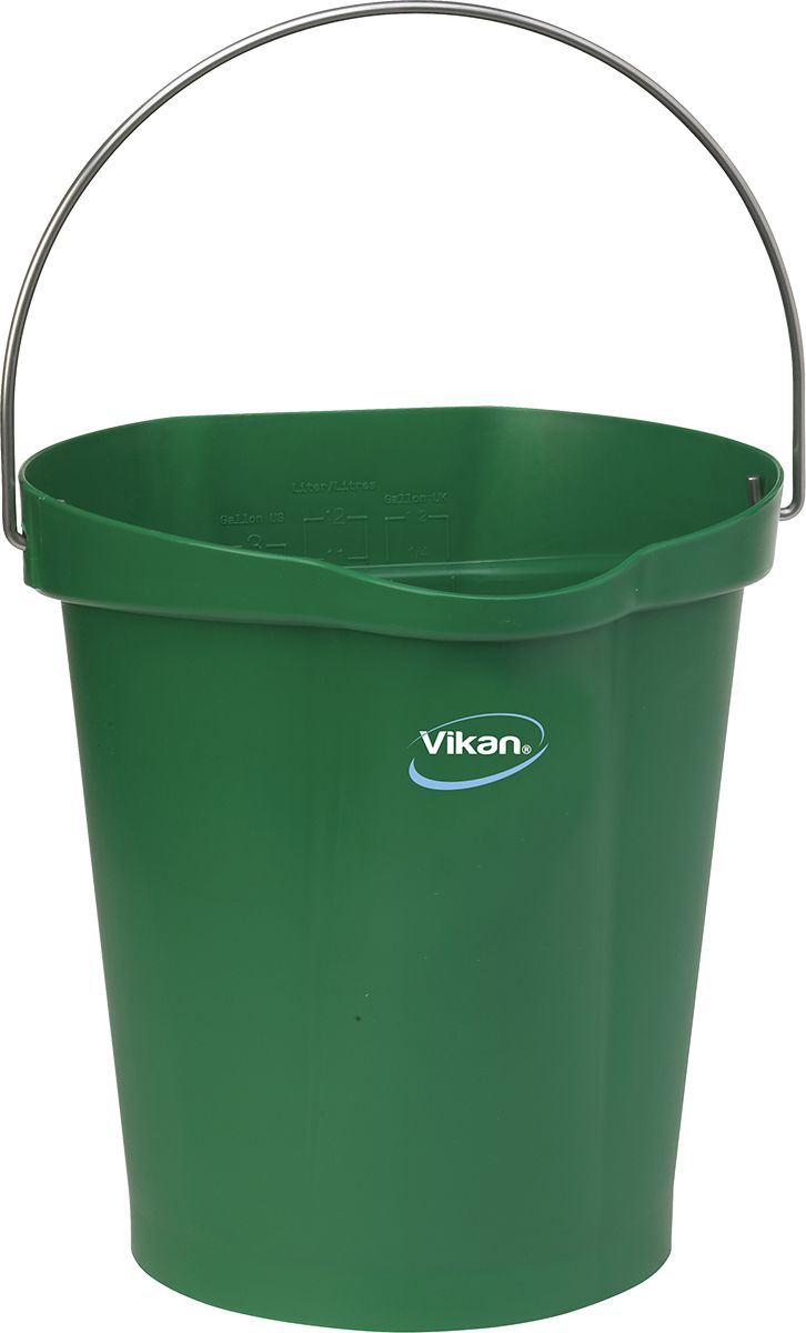 12L Plastic Green Bucket With Handle