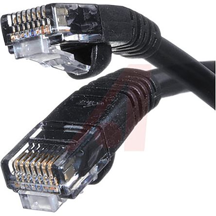 Cinch Connectors Cat5e Ethernet Cable, RJ45 to RJ45, U/UTP Shield, Black PVC Sheath, 7.6m